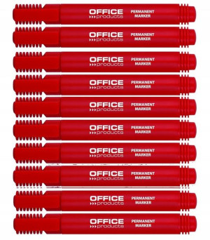 Marker permanentny Office Products czerwony x 10