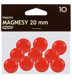 Magnes biurowy do tablic 20mm GRAND czerwony 10szt