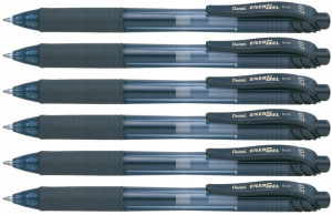 Długopis żelowy PENTEL 0,7 MM BL107-A czarny x6
