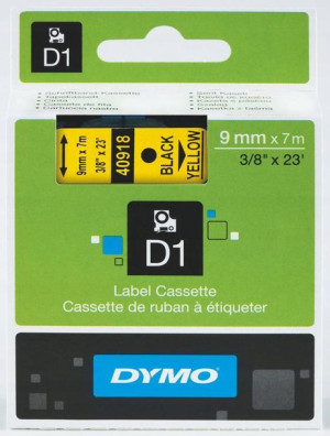 Taśma Dymo D1 9mmx7m żółta