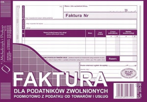 Faktura bez VAT dla zwolnionych z podatku A5 80k