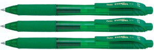 Długopis żelowy PENTEL 0,7 MM BL107-D zielony x3