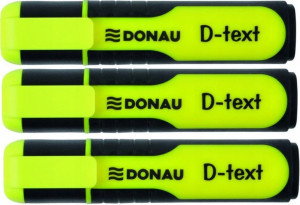 Zakreślacz fluorescencyjny Donau D-text żółty x3