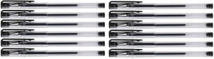 Zestaw 12x pióro żelowe D.Rect 3006 0.5mm czarny