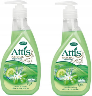 Mydło Attis oliwka i ogórek z dozownikiem 2x400ml