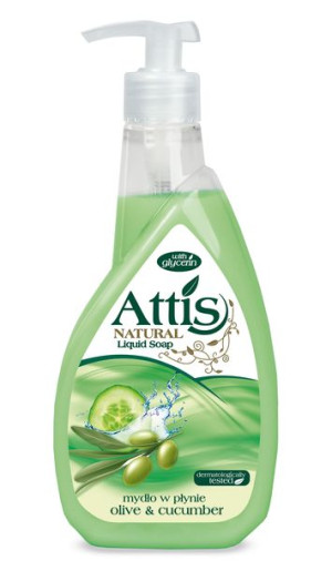 Mydło w płynie Ogórek i Oliwka(zielone)Attis 400ml