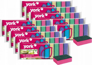 YORK Zmywaki Kuchenne Gąbka Kostka Zapas 10szt x10