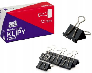 Klip biurowy Grand 32mm 12szt czarny x 5