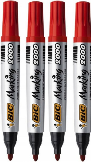 Marker permanentny Bic 2000 czerwony x4