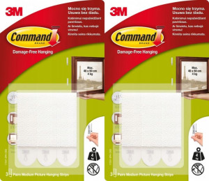 Rzepy montażowe Command do obrazów do 4kg 3 szt x2