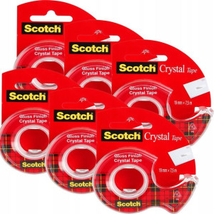 Taśma 3M Scotch Crystal podajnik 19mm x 7,5m x 6
