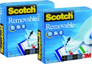 Taśma klejąca Scotch Removable 811 19mmx32.9m x 2