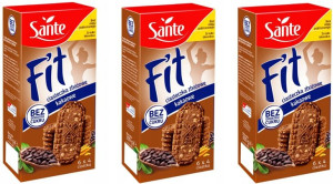Fit Ciasteczka Zbożowe Kakaowe bez cukru Sante x3
