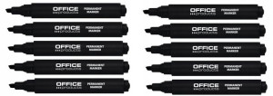 Marker pisak permanentny ścięty 1-5mm czarny x 10