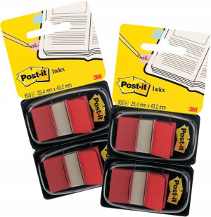 Zakładki indeksujące Post-it czerwone 25x43mm x 2