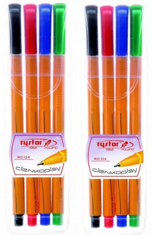 Cienkopisy Rystor RC-04 0,4 mm 4 kolory w etui x2