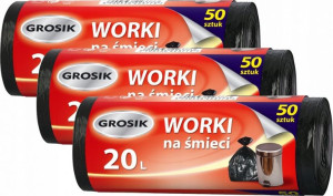 Grosik Worki na śmieci HD 20l 50 sztuk x 3 opak