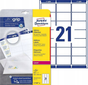 Etykiety adresowe Avery QuickPeel 63.5x38.1mm 40a