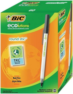 Długopis Bic Ecolutions Round Stic 1mm czarny x100