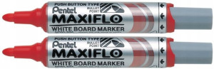 Marker suchościeralny Pentel MWL5M czerwony x2