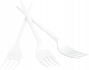 Widelce jednorazowe 17cm plastik 100szt białe x 2