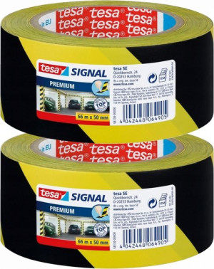 TESA 58130 taśma ostrzegawcza z klejem 66m x2 szt