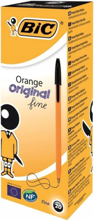 Długopis BIC fine ORANGE CZARNY OPAKOWANIE 20 SZT