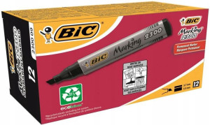 Bic Marker Permanentny 2300 Czarny Ścięty 12 Sztuk