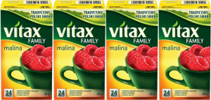Herbata owocowa Vitax Family malina 96 szt x 2g