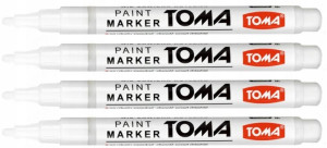 Marker Olejowy Olejny Do Szyb Opon Toma Biały X 4