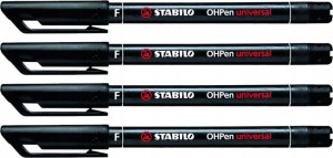 Foliopis Stabilo OHPen okrągła 0.7mm (F) czarny x4