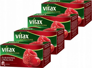 Herbata owocowa Vitax żurawina i malina 20szt x 4