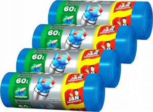 JAN NIEZBĘDNY Worki Na Śmieci Wiązane 60l 20szt x4
