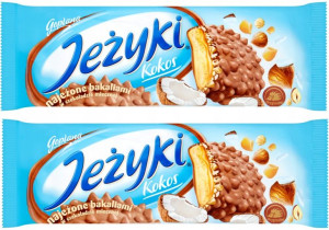 Ciastka w czekoladzie jeżyki KOKOSOWE 140 g x 2