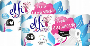 Papier toaletowy Elfi 2-warstwowy biały 2 zgrzewki