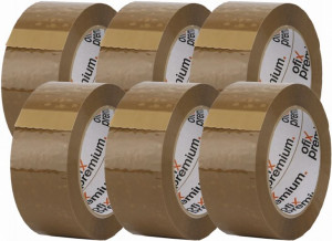 Taśma Pakowa 48mmx100m Brązowa Cicha Akrylowa X 6