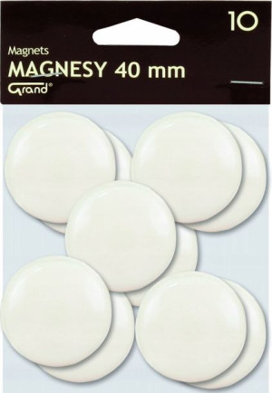 Magnes Grand 40mm 10szt biały