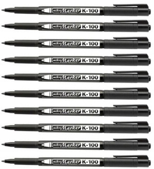 Marker permanentny Kamet K100 czarny foliopis x 10