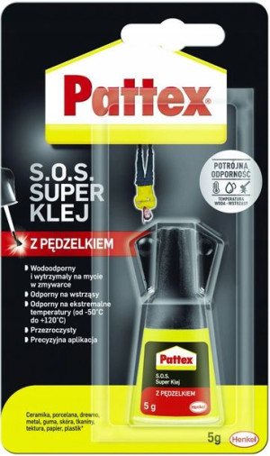 Klej z pędzelkiem Pattex S.O.S. Super Klej 5g