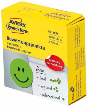 Buźki motywujące, oceny naklejki Avery 250 sztuk
