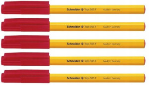 Długopis czerwony Schneider Tops 505F ZESTAW 5 SZT