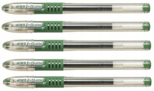 5szt Pióro żelowe Pilot G1 Grip 0.25mm zielony