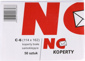 Koperta standardowa C6 samoklejąca SK 200szt biały