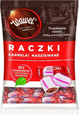 WAWEL karmelki nadziewane Raczki 1kg 1000g