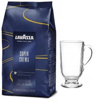 Lavazza Super Crema 1kg kawa ziarnista + kubek