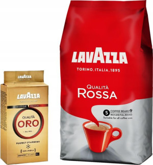 Zestaw kawa ziarnista + mielona Lavazza