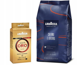 Lavazza kawa ziarnista + mielona zestaw