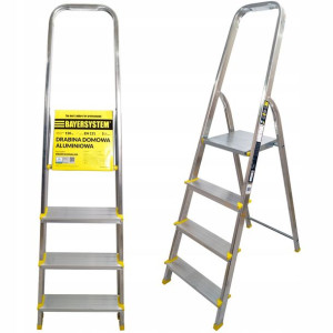 DRABINA aluminiowa domowa 4 stopniowa 150kg EN131