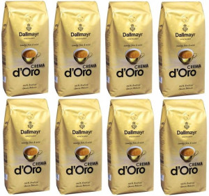 8 x Dallmayr Crema D'oro 1kg kawa ziarnista