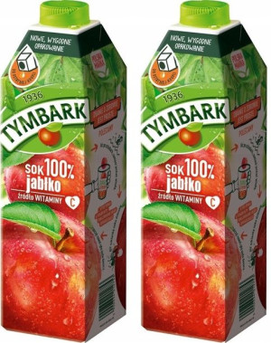 Sok jabłkowy 100% TYMBARK karton 2x1l jabłko